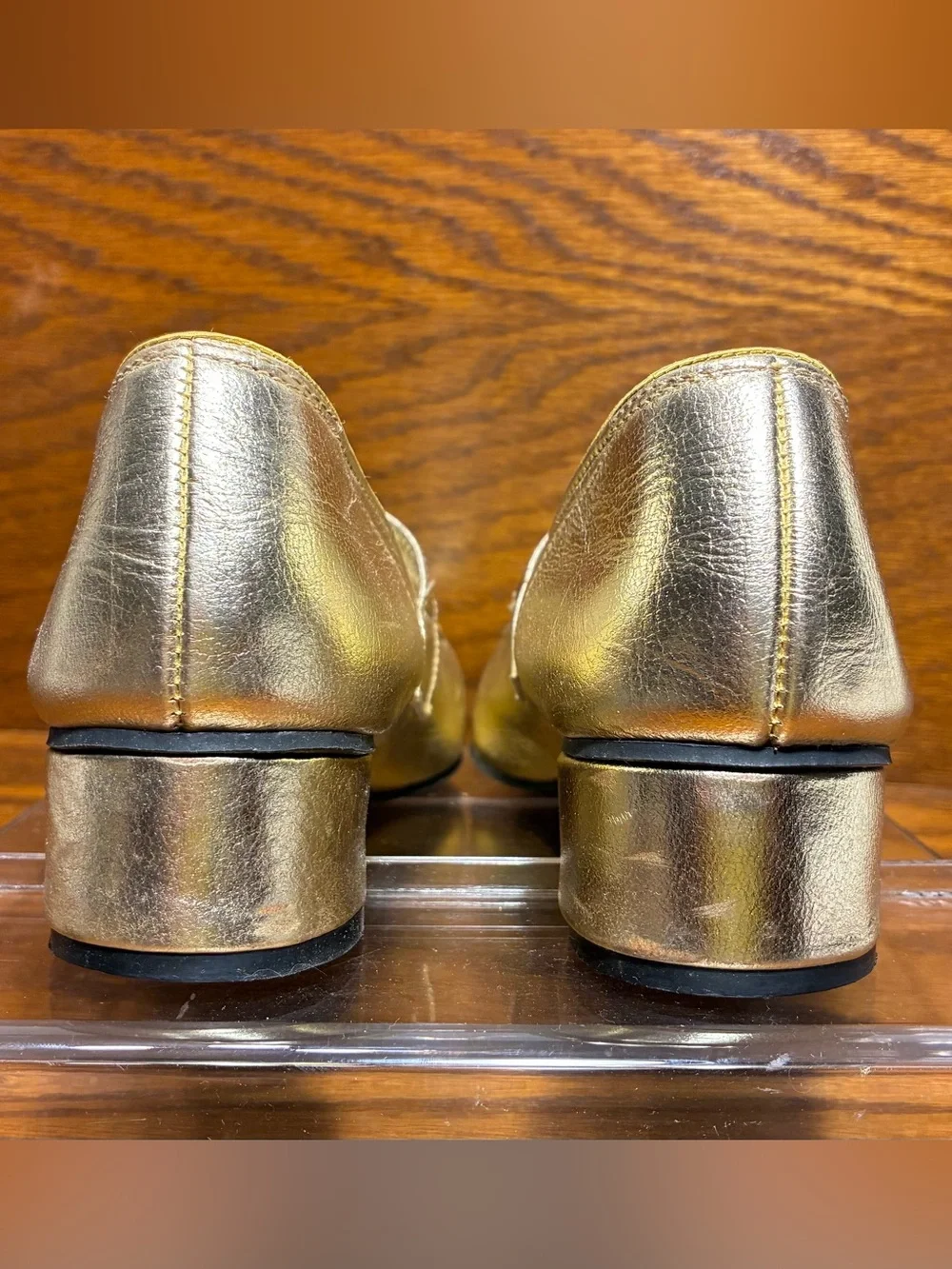 Vintage Majestic Promenaders Gold Leather Square Dance Shoes Size 7 Narrow
